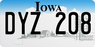 IA license plate DYZ208