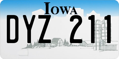 IA license plate DYZ211