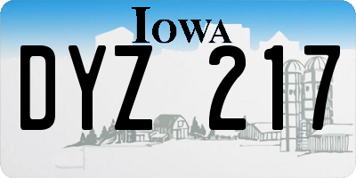 IA license plate DYZ217