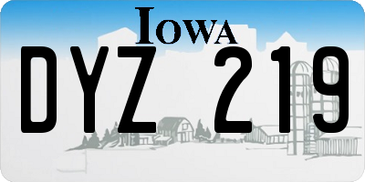 IA license plate DYZ219