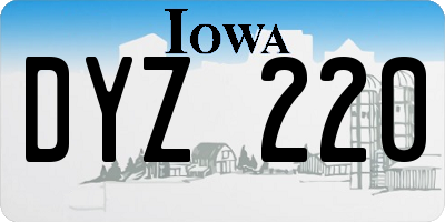 IA license plate DYZ220