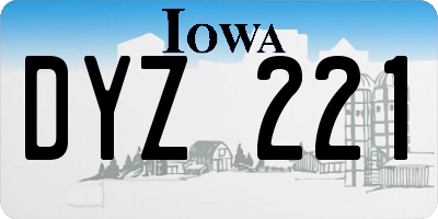 IA license plate DYZ221