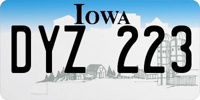 IA license plate DYZ223