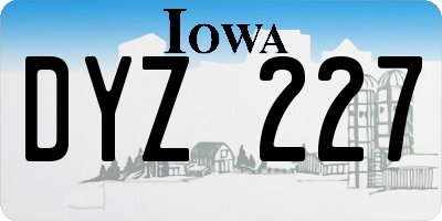 IA license plate DYZ227