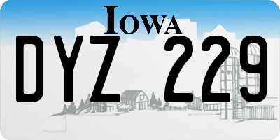 IA license plate DYZ229