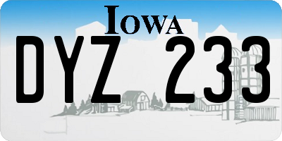 IA license plate DYZ233