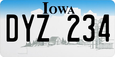 IA license plate DYZ234