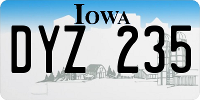 IA license plate DYZ235