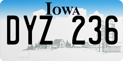 IA license plate DYZ236
