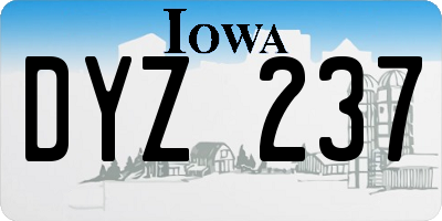 IA license plate DYZ237