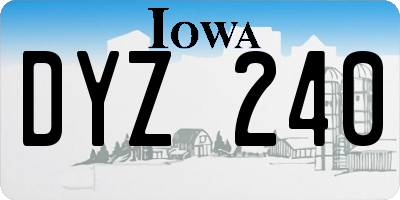 IA license plate DYZ240