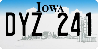 IA license plate DYZ241