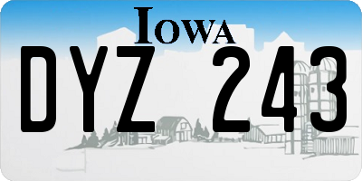 IA license plate DYZ243