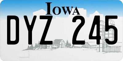 IA license plate DYZ245