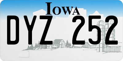 IA license plate DYZ252