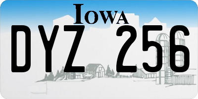 IA license plate DYZ256