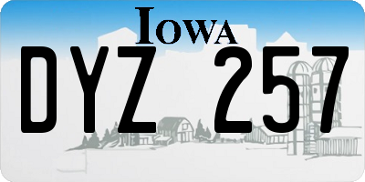 IA license plate DYZ257