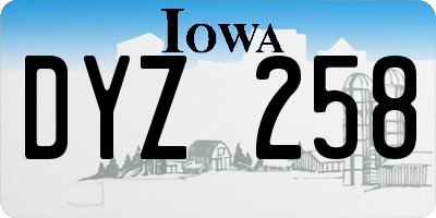 IA license plate DYZ258