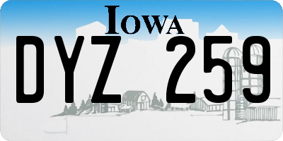 IA license plate DYZ259