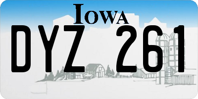 IA license plate DYZ261