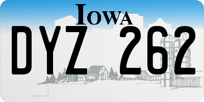IA license plate DYZ262