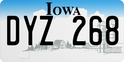 IA license plate DYZ268