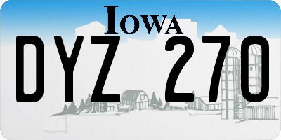 IA license plate DYZ270