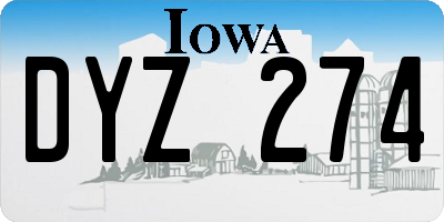 IA license plate DYZ274