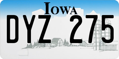 IA license plate DYZ275