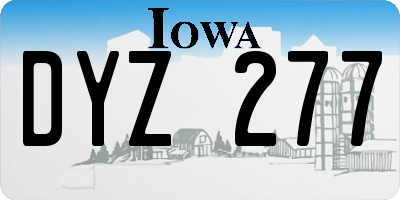 IA license plate DYZ277