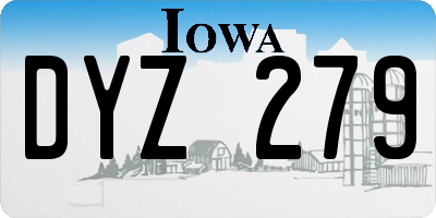 IA license plate DYZ279