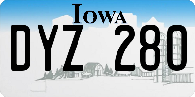IA license plate DYZ280