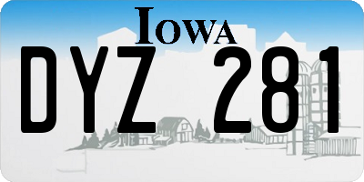 IA license plate DYZ281