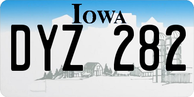 IA license plate DYZ282