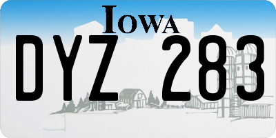 IA license plate DYZ283