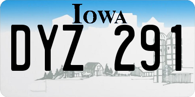 IA license plate DYZ291