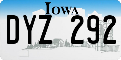 IA license plate DYZ292