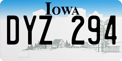 IA license plate DYZ294