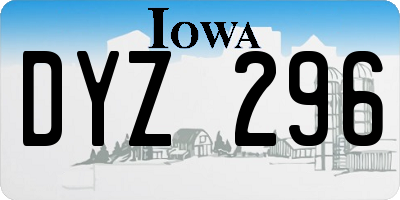 IA license plate DYZ296
