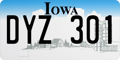 IA license plate DYZ301