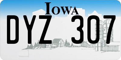 IA license plate DYZ307
