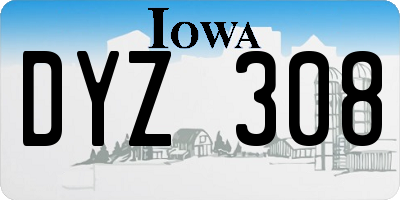 IA license plate DYZ308
