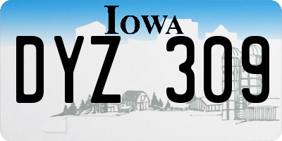IA license plate DYZ309
