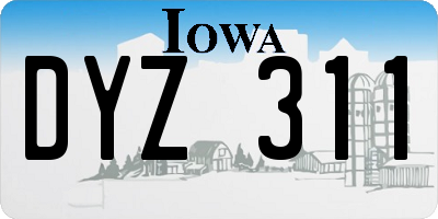 IA license plate DYZ311