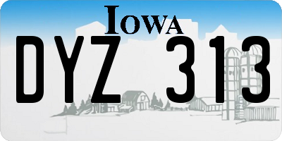 IA license plate DYZ313