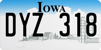 IA license plate DYZ318