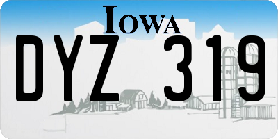 IA license plate DYZ319