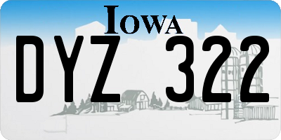 IA license plate DYZ322