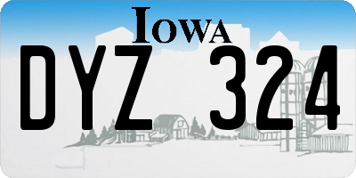 IA license plate DYZ324