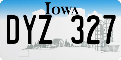 IA license plate DYZ327